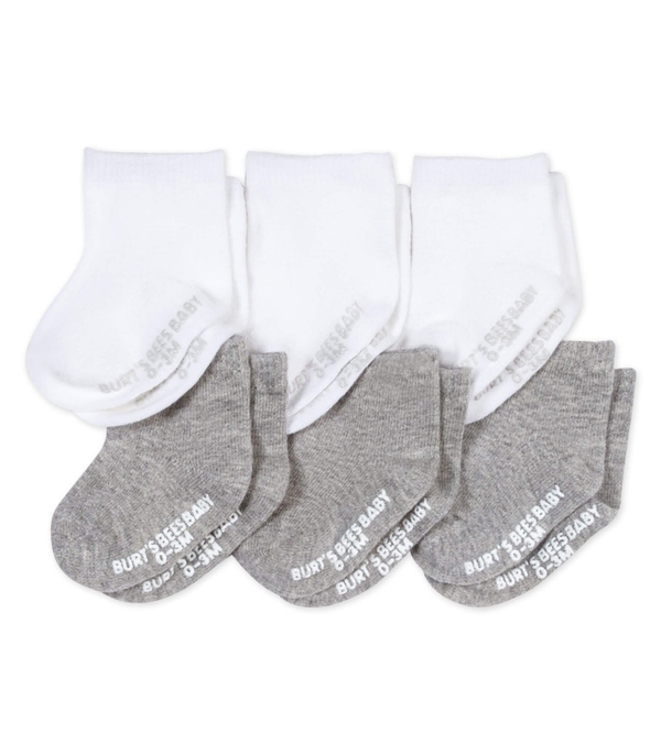 Solid Organic Cotton Baby Crew Socks 6 Pack