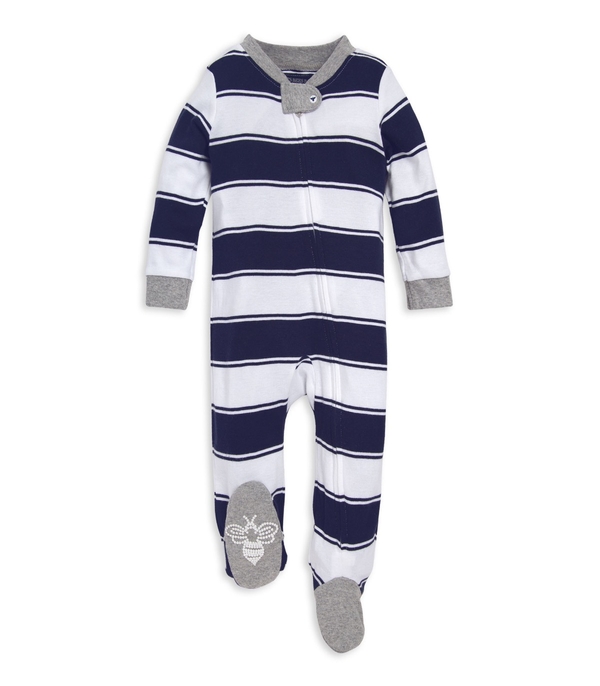 Rugby Stripe Organic Cotton Loose Fit Footed Sleep & Play