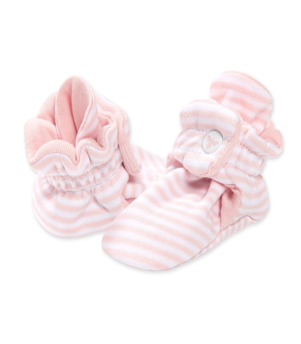Classic Stripe Adjustable Organic Baby Booties Blossom