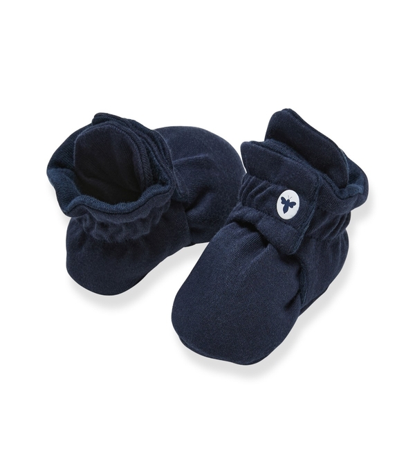 Solid Adjustable Organic Baby Booties Midnight