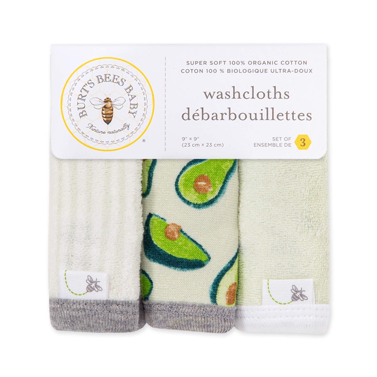 Wash Cloths Baby Pack 100% Organic Cotton Absorbent Knit Terry Super Soft Wipes 