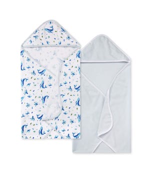 Whale of a Tale Organic Baby Hooded Towels 2 Pack