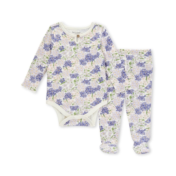Floral Bundle Organic Baby Girl Bodysuit & Footed Pant Set