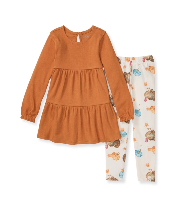 Turkey Time Organic Girl Shirt and Pants Set