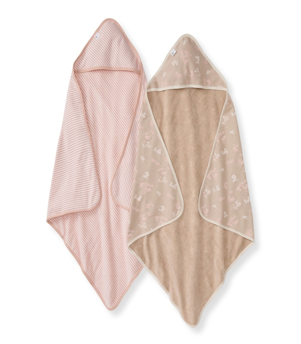 Whimsical Floral Organic Knit Terry Towels Set of 2