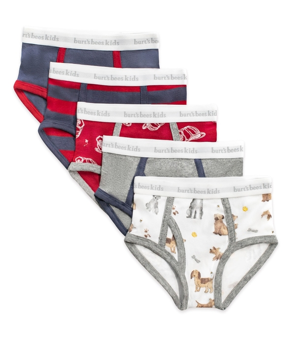 Puppy Party & Fire Fighter Hats Organic Cotton Toddler Boy Underwear 5 Pack