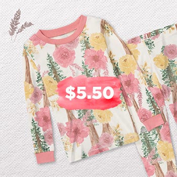 Shop Burt's Bees Baby Redwood Floral PJs