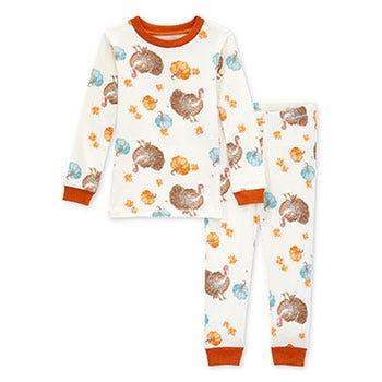 Burt's Bees Baby two piece snug fit Turkey Time Thanksgiving matching family pajamas