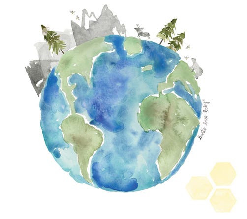 Burt's Bees Baby watercolor earth print