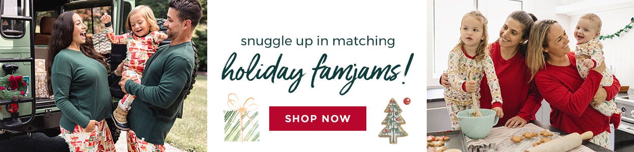 Burt's Bees Baby: snuggle up in matching Holiday FamJams! SHOP NOW